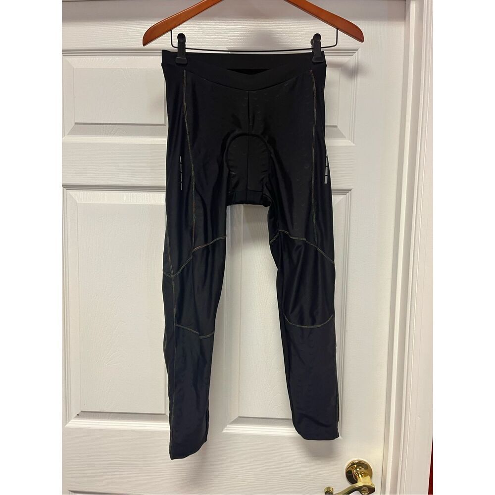 Santic Women’s Black Rainbow Stitched 3/4 Length Cycling Leggings sz  XL EUC